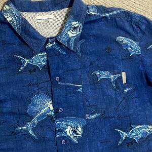 Columbia PFG Fish Shirt Men's XL Blue‎ All Around Fishing Outdoors Vented